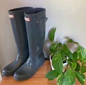 Grey Hunter tall rain boots size 9 women